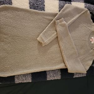 Long cold shoulder sweater